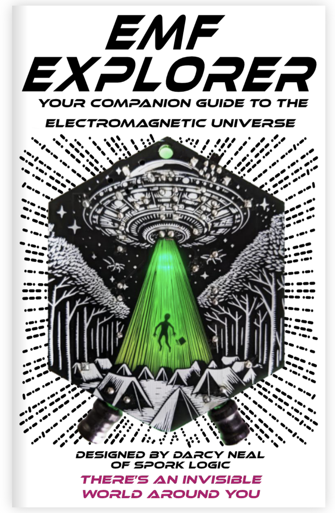 EMF Explorer Zine cover - hand illustrated companion guide to the electromagnetic universe